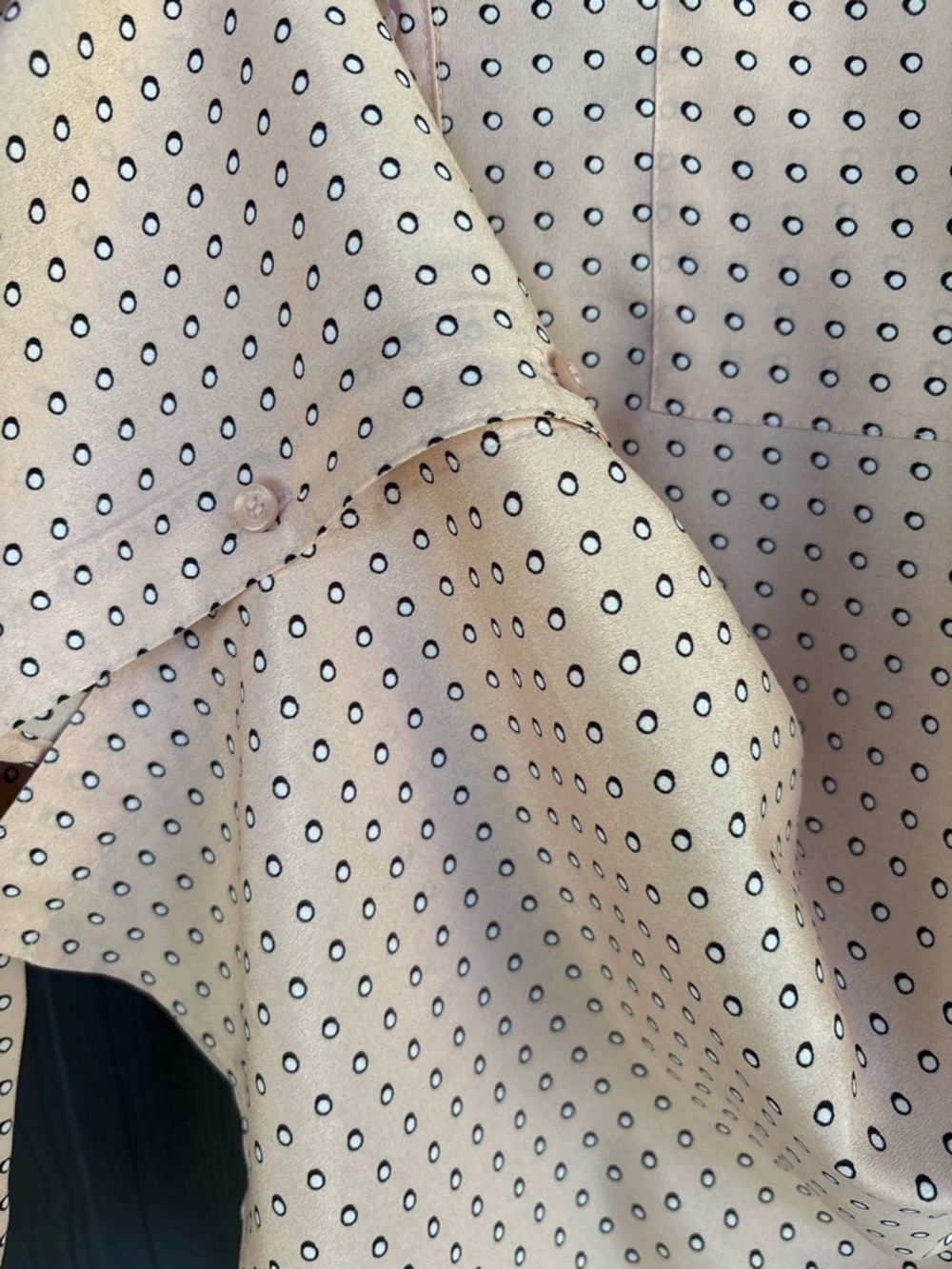 Calvin Klein Peach Dot-Print Long-Sleeve Blouse - Picture 5 of 9